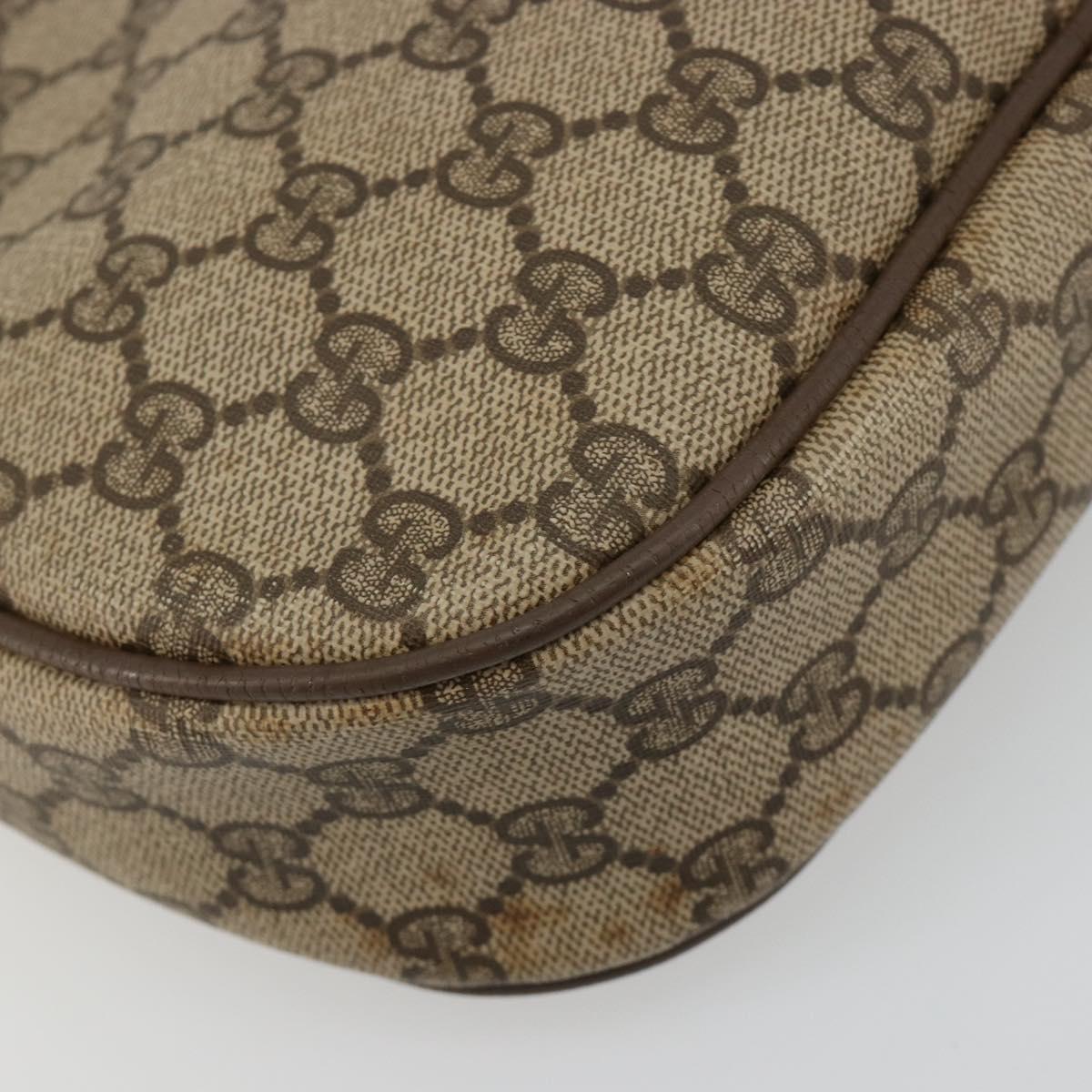 GUCCI GG Supreme Web Sherry Line Clutch Bag PVC Beige Gold 89 01 034 Auth 180063