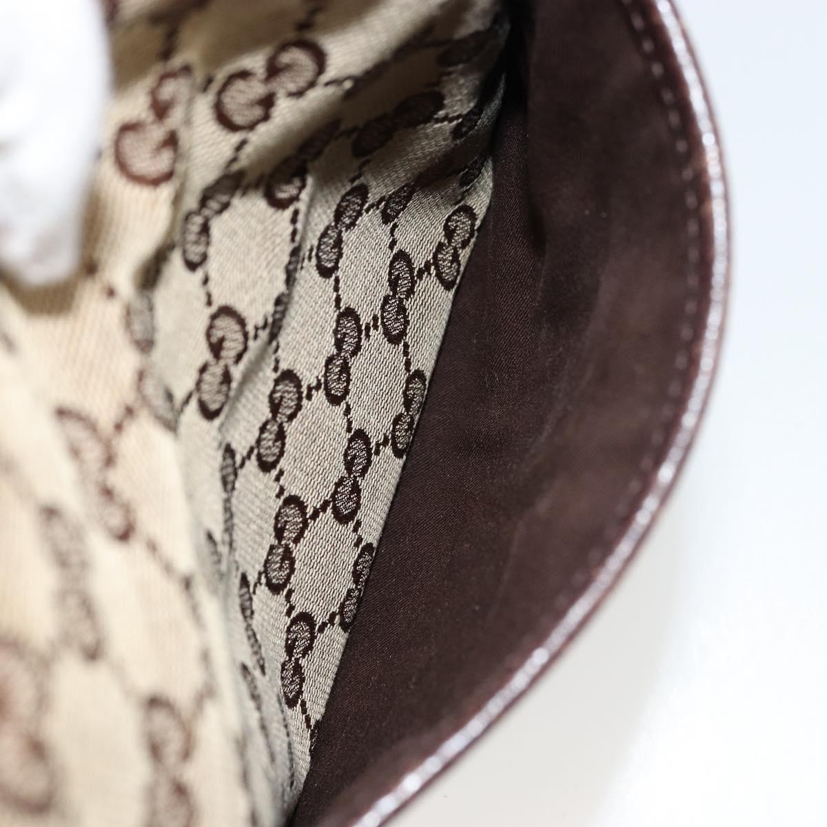 GUCCI GG Canvas Shoulder Bag Beige Silver 122793 Auth 180064