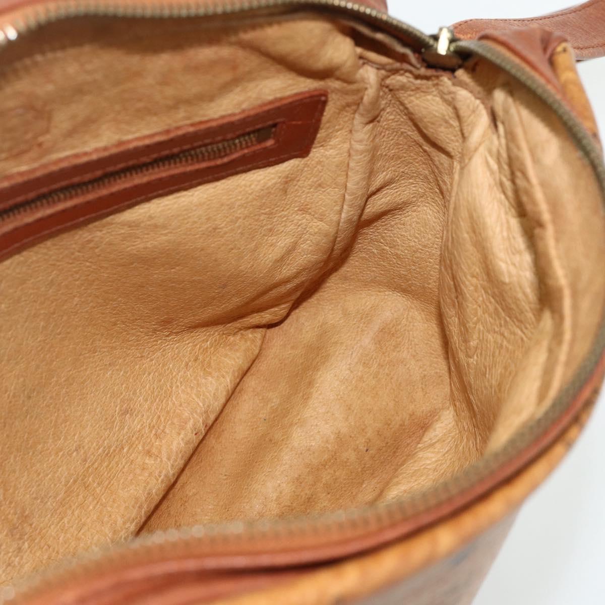 MCM Vicetos Logogram Shoulder Bag PVC Brown Gold Auth 180068