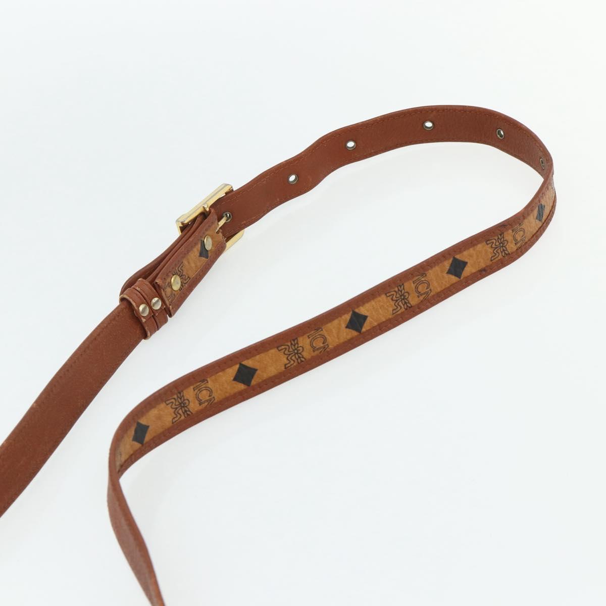 MCM Vicetos Logogram Shoulder Bag PVC Brown Gold Auth 180068