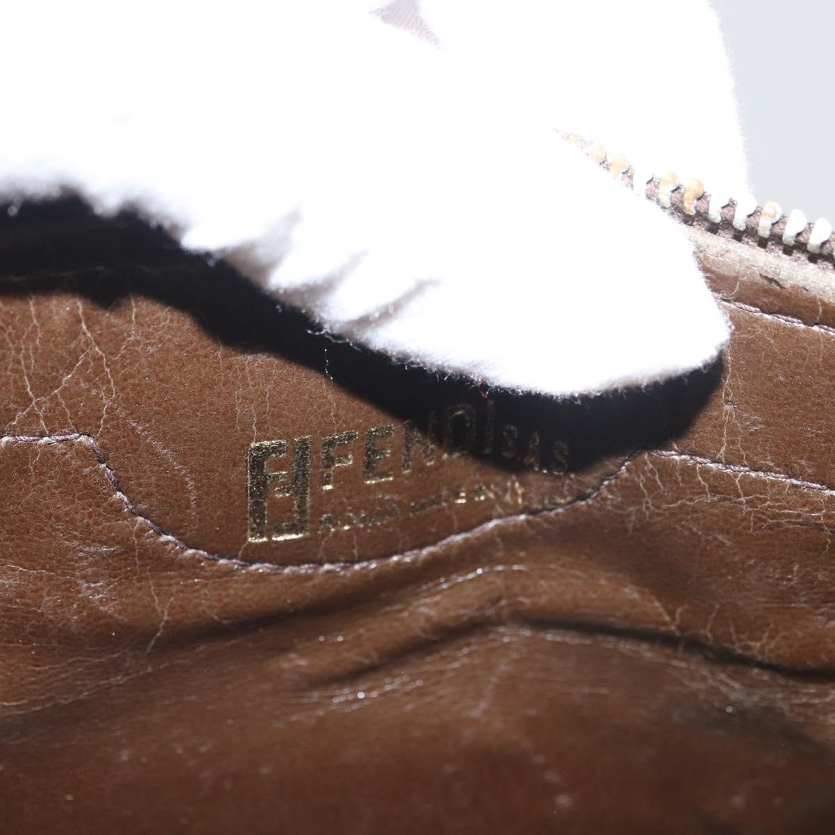 FENDI Zucca Canvas Hand Bag Black Brown Auth 180075