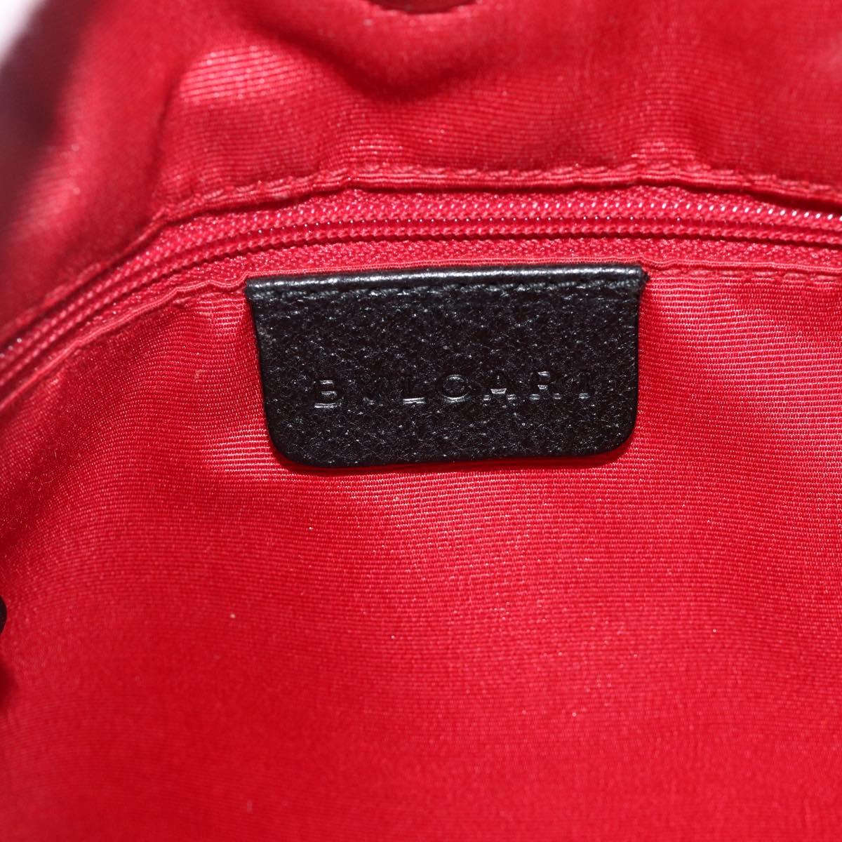 BVLGARI Logo Mania Hand Bag Canvas Black Silver Auth 180084