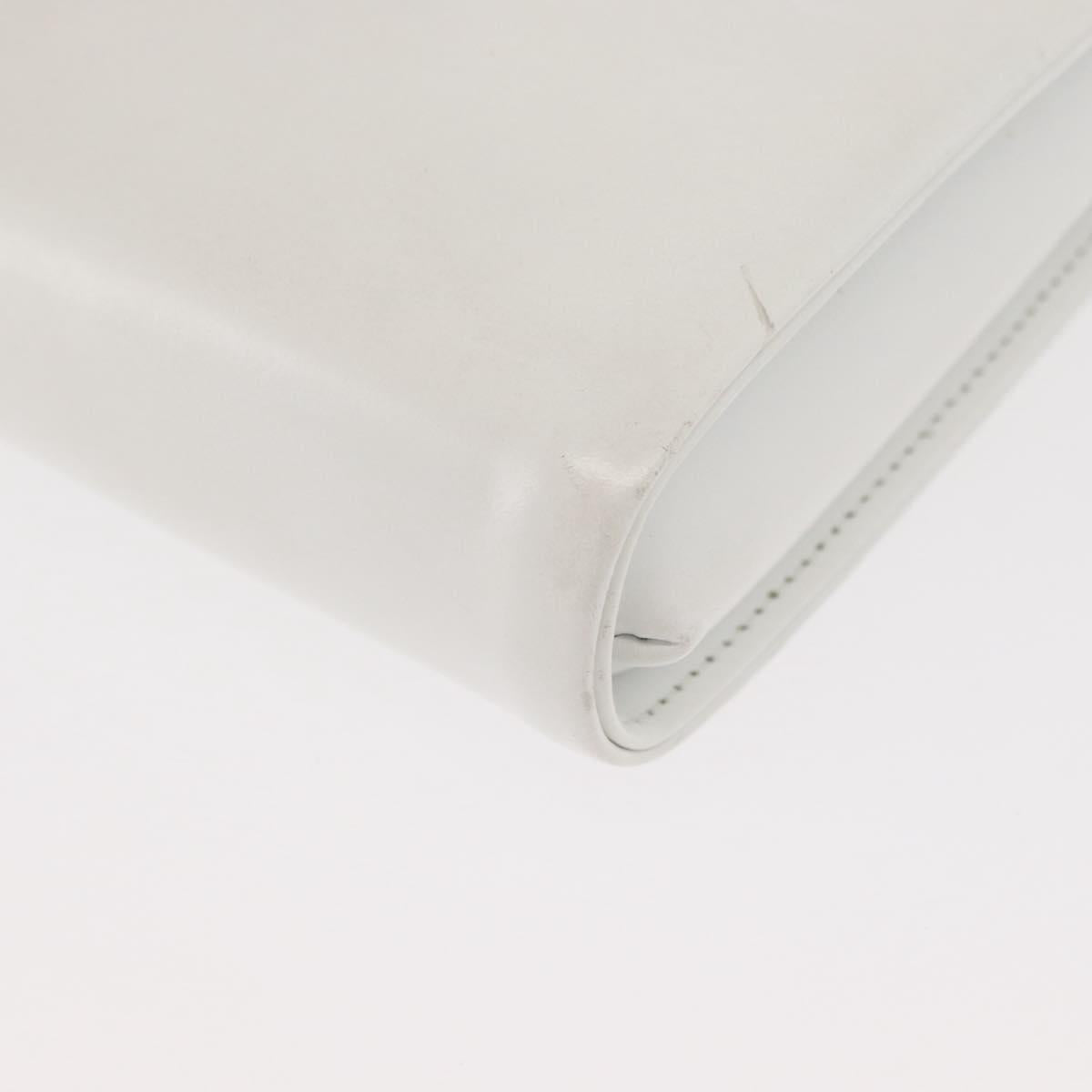 GIVENCHY Shoulder Bag Leather White Gold Auth 180085