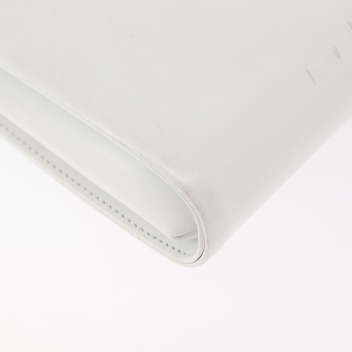 GIVENCHY Shoulder Bag Leather White Gold Auth 180085