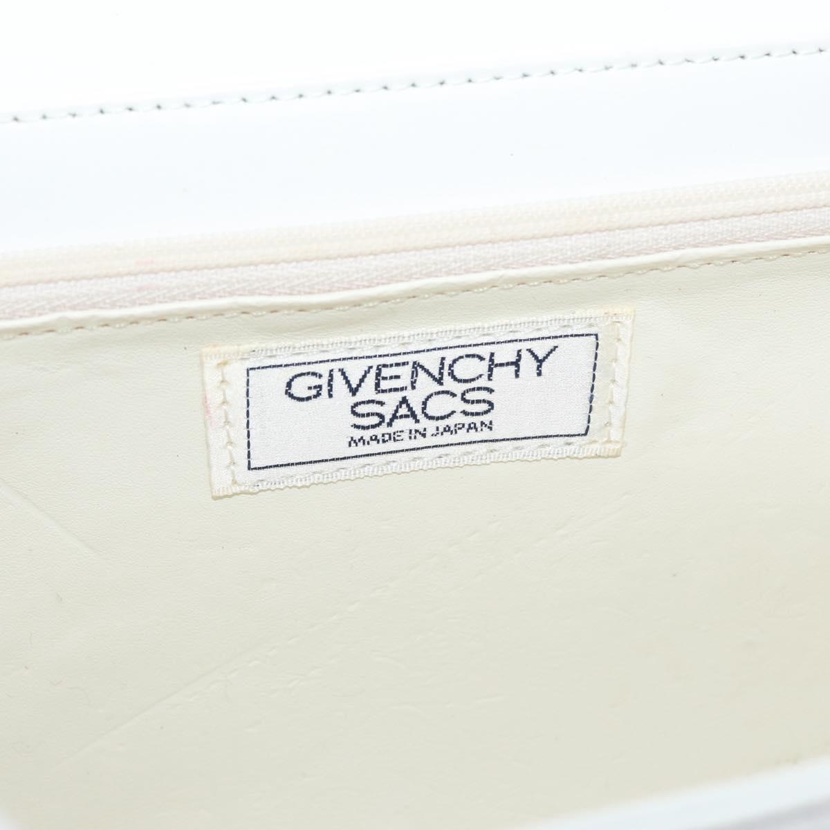 GIVENCHY Shoulder Bag Leather White Gold Auth 180085