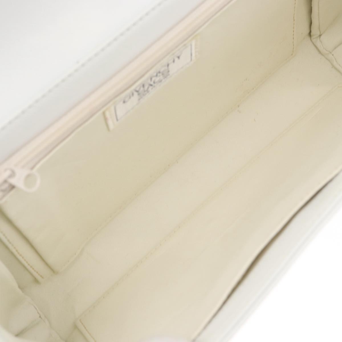 GIVENCHY Shoulder Bag Leather White Gold Auth 180085