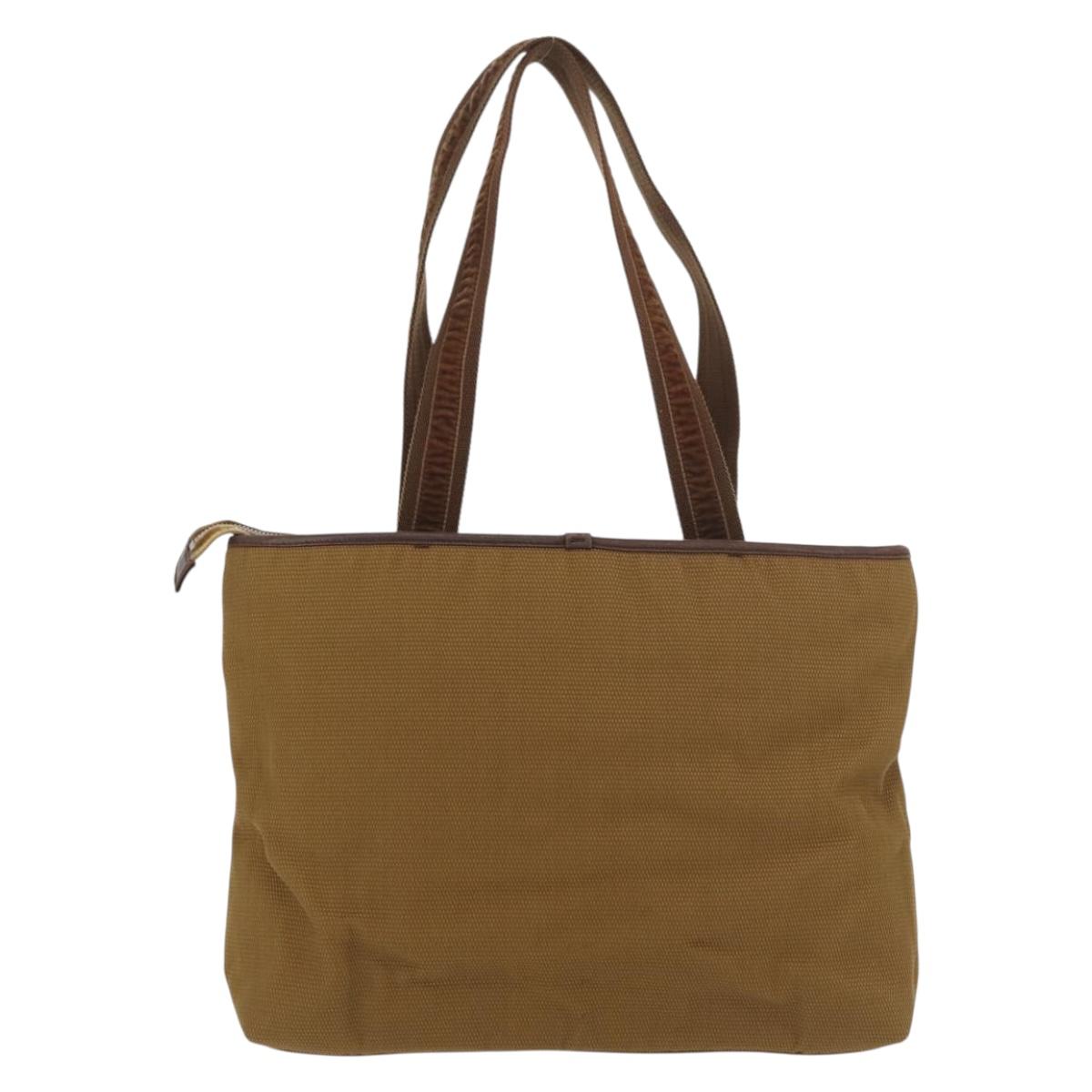 SAINT LAURENT Hand Bag Canvas Brown Auth 180089