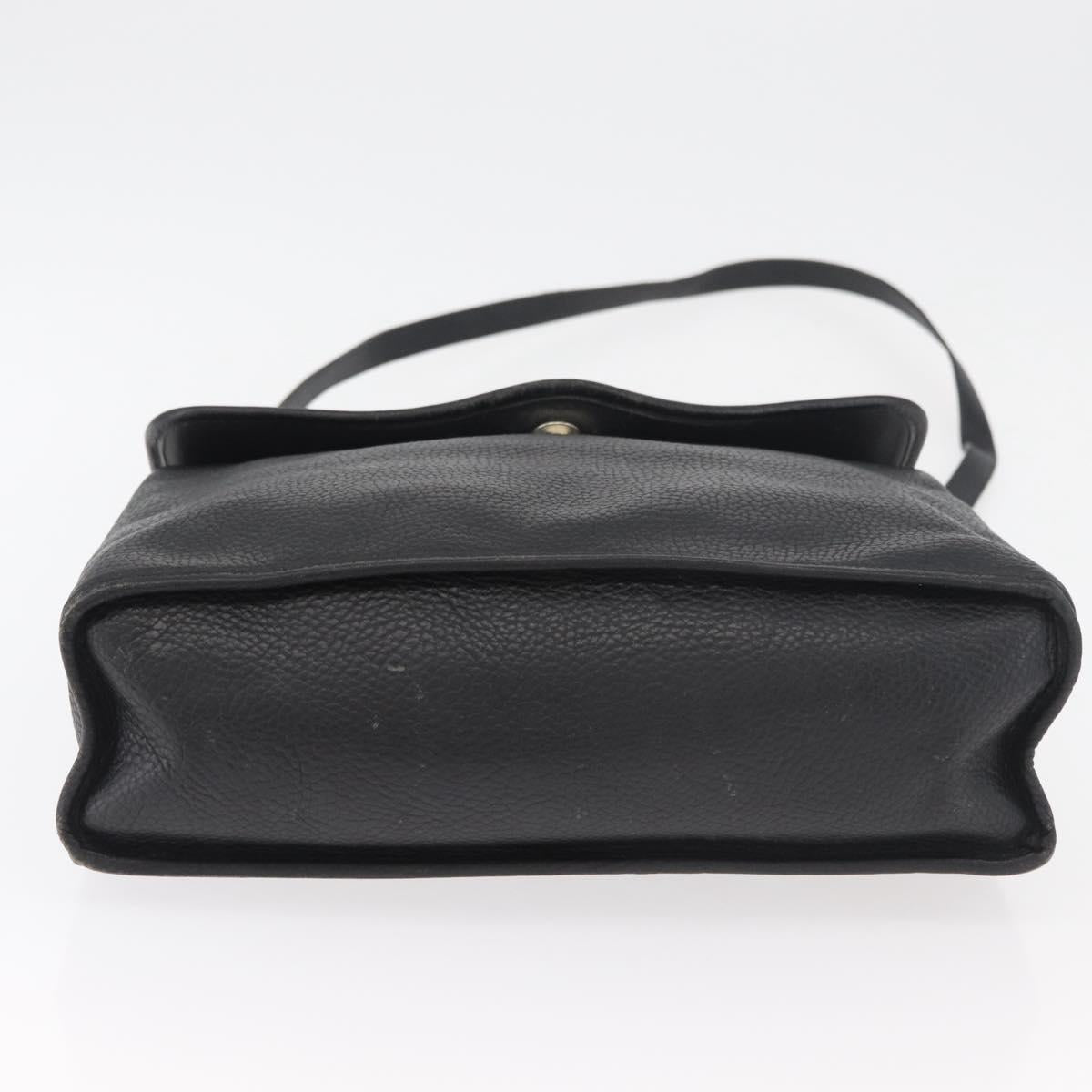 Christian Dior Hand Bag Leather 2way Black Gold Auth 180092