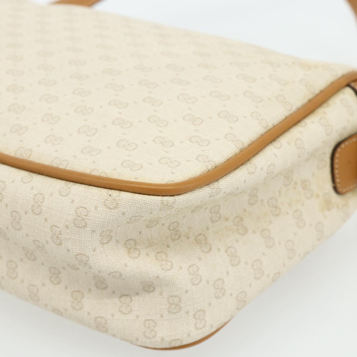 GUCCI Micro GG Supreme Shoulder Bag PVC White Gold 001 14 0412 Auth 180108