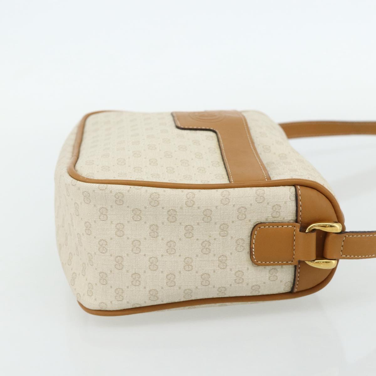 GUCCI Micro GG Supreme Shoulder Bag PVC White Gold 001 14 0412 Auth 180108