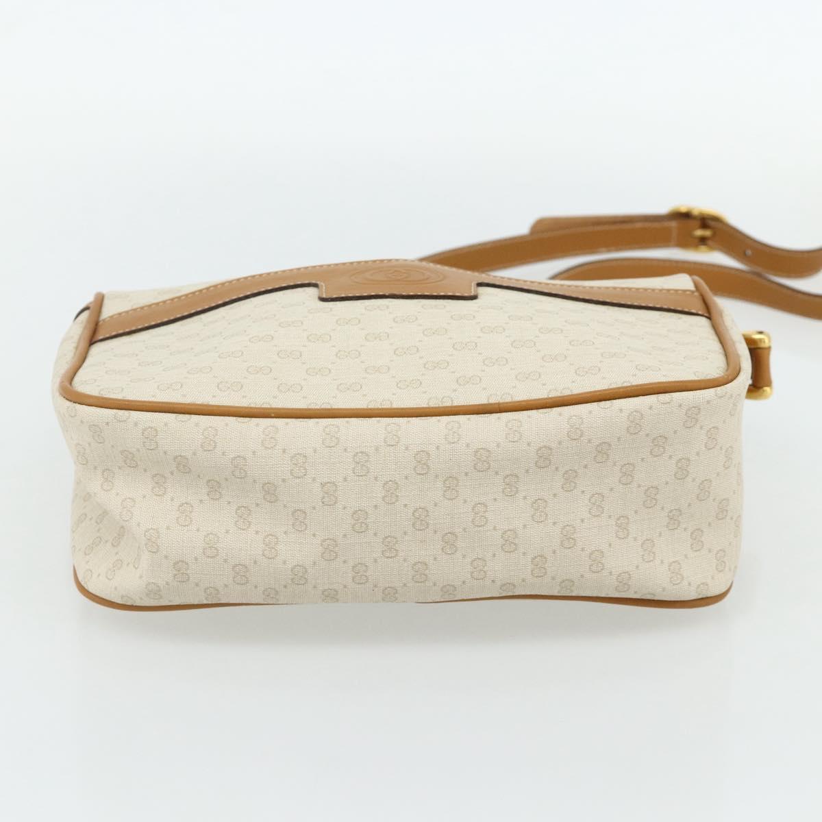GUCCI Micro GG Supreme Shoulder Bag PVC White Gold 001 14 0412 Auth 180108