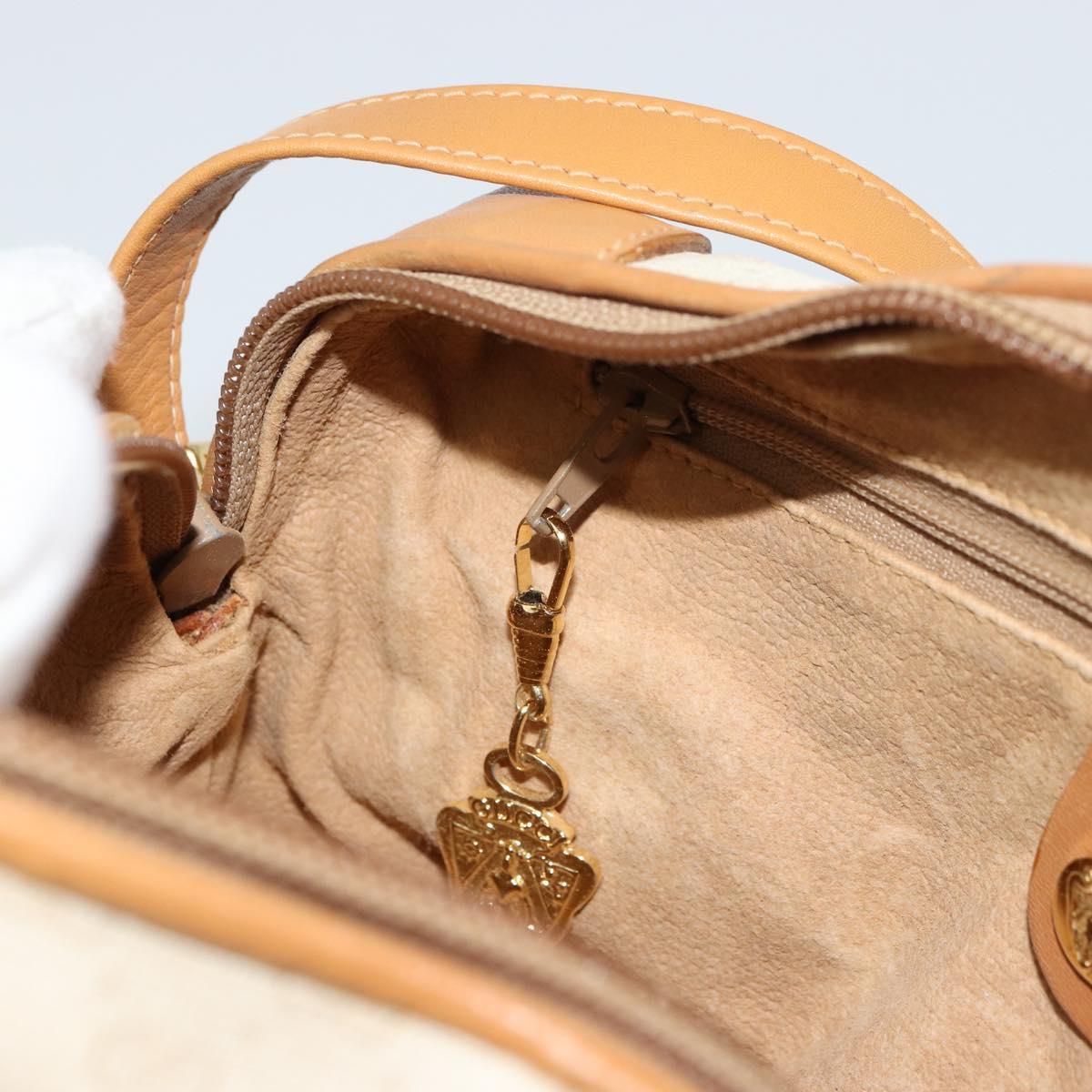 GUCCI Micro GG Supreme Shoulder Bag PVC White Gold Auth 180109