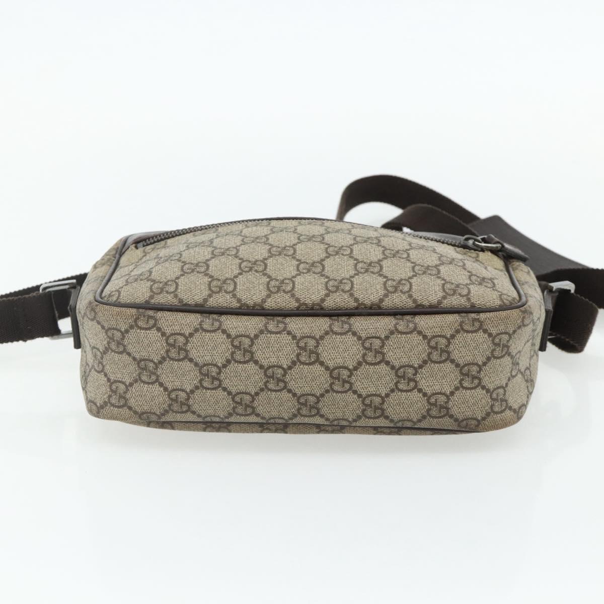 GUCCI GG Supreme Shoulder Bag PVC Beige Silver 114291 Auth 180111