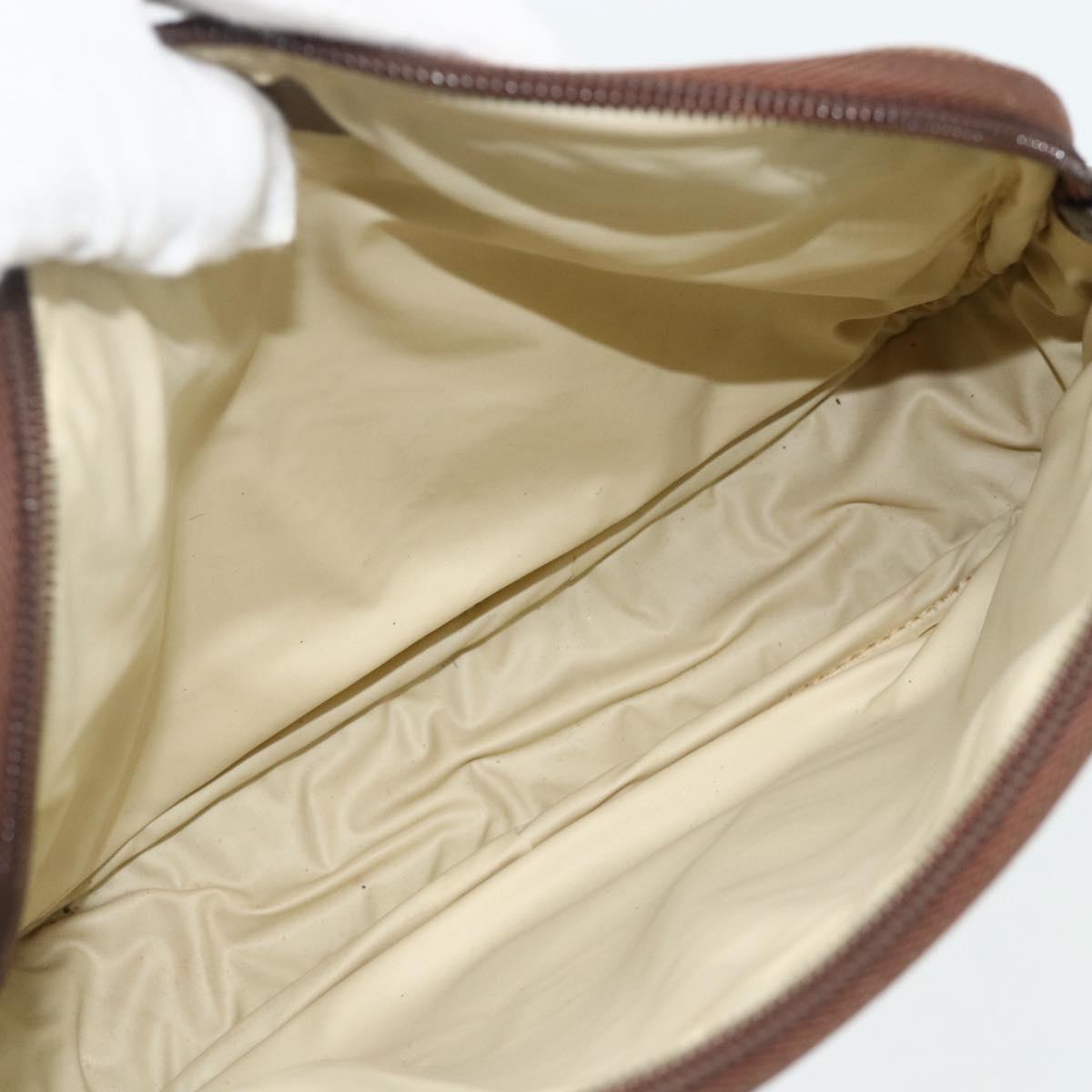 GUCCI GG Plus Supreme Shoulder Bag PVC Beige Gold Auth 180113