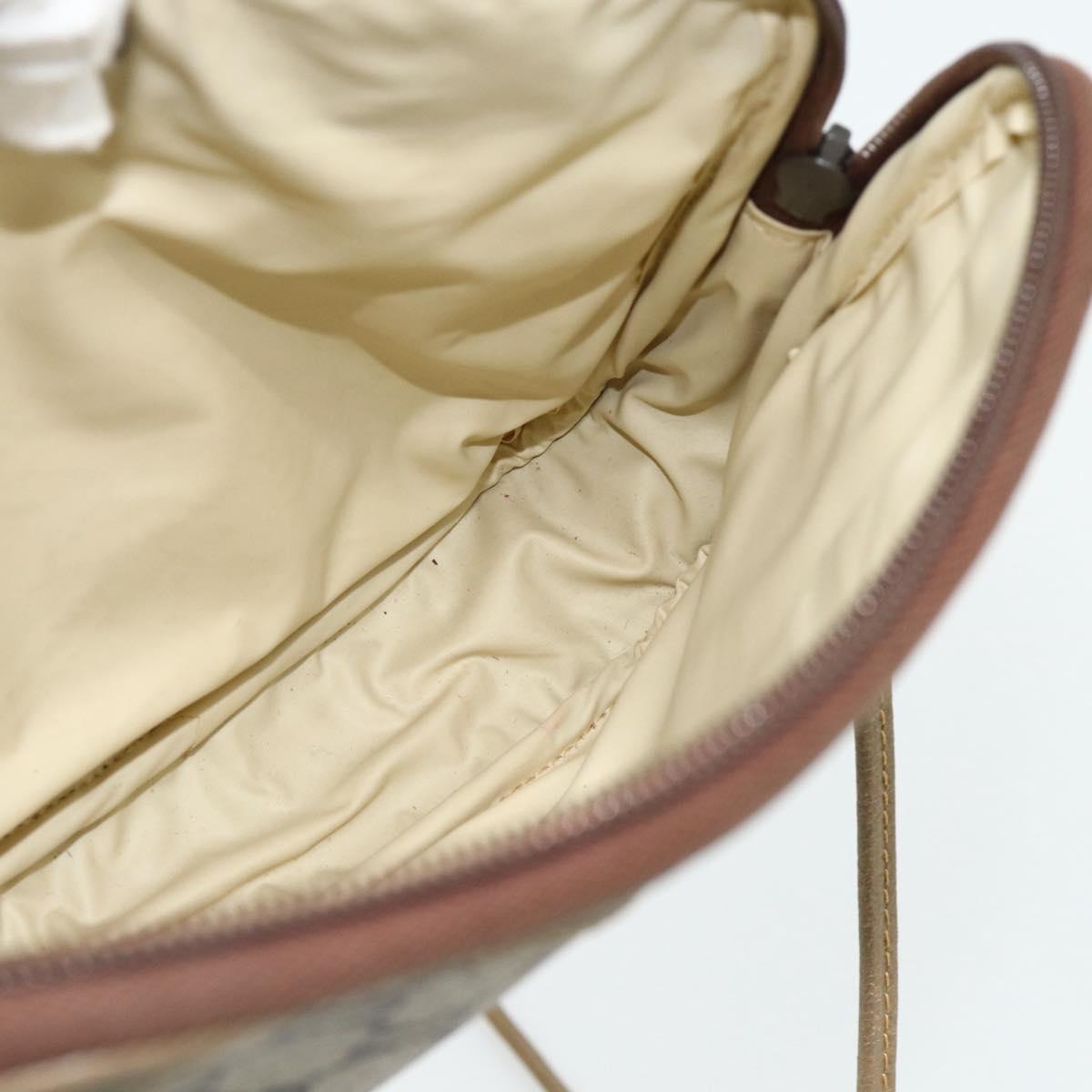 GUCCI GG Plus Supreme Shoulder Bag PVC Beige Gold Auth 180113