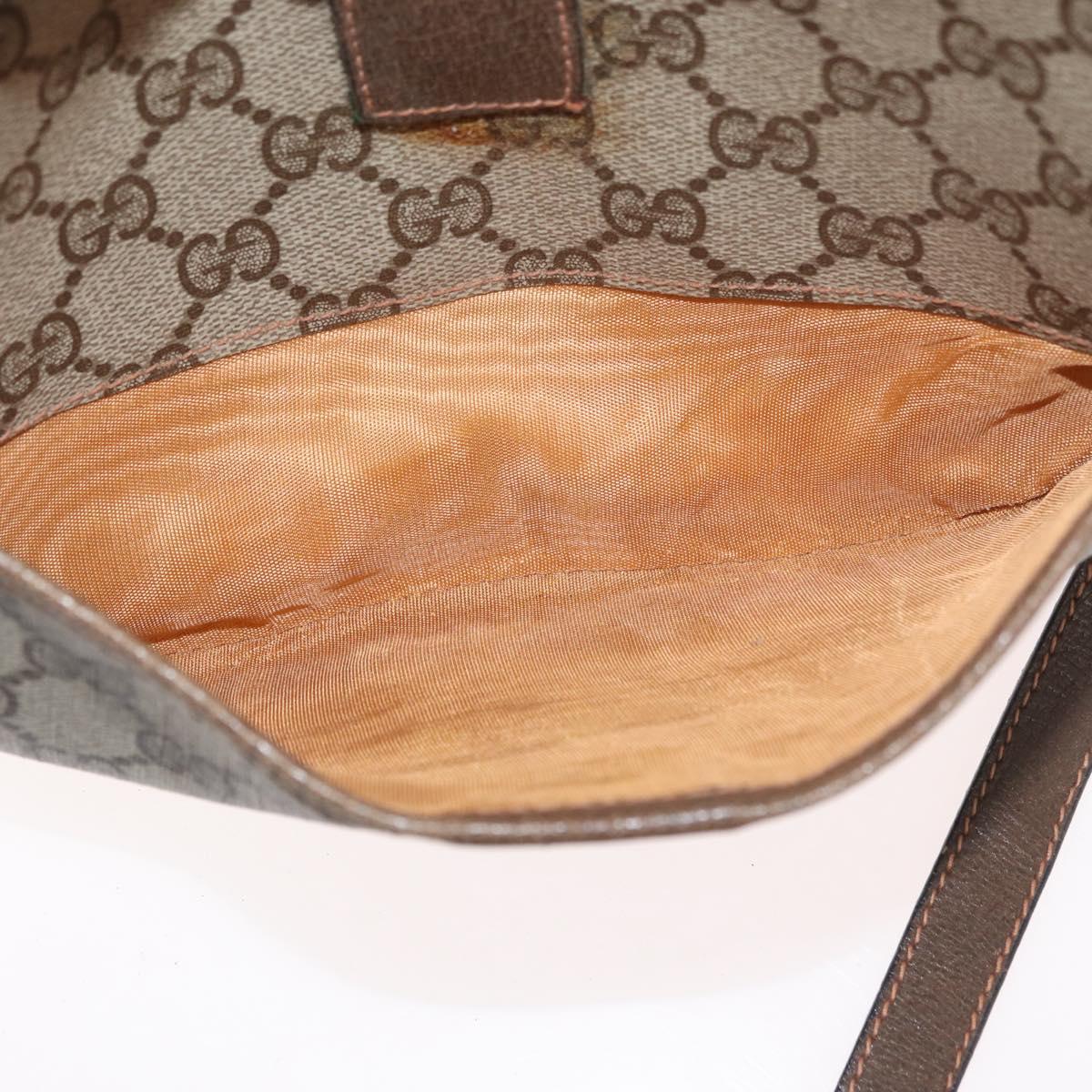 GUCCI GG Supreme Web Sherry Line Bag PVC Beige Gold 89 02 032 Auth 180114