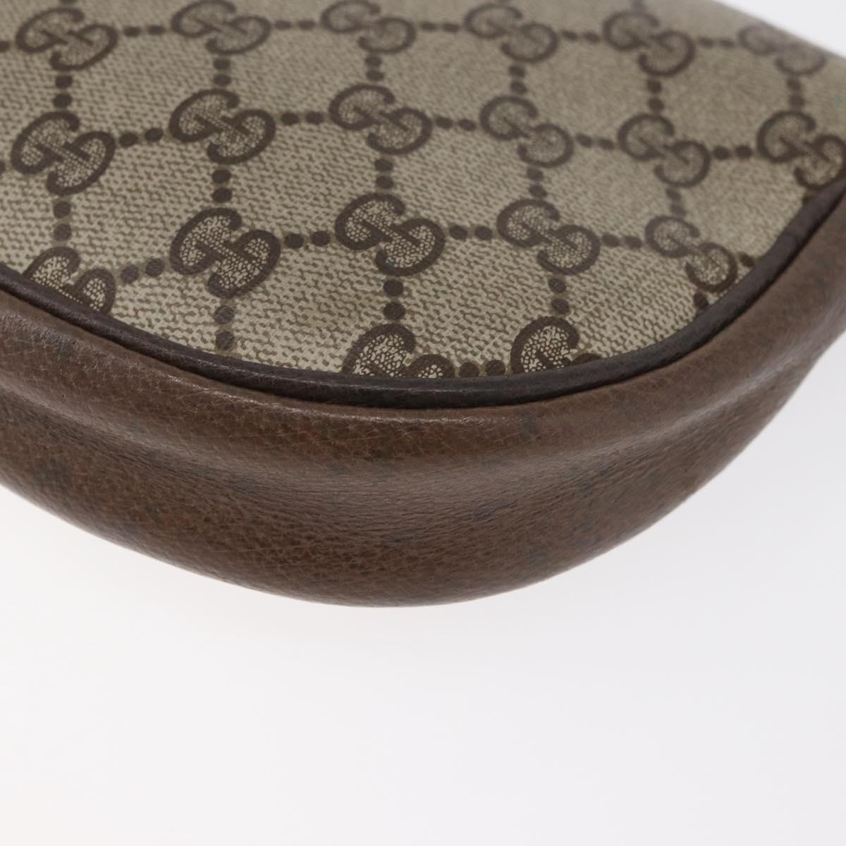 GUCCI GG Supreme Shoulder Bag PVC Beige Gold Auth 180115