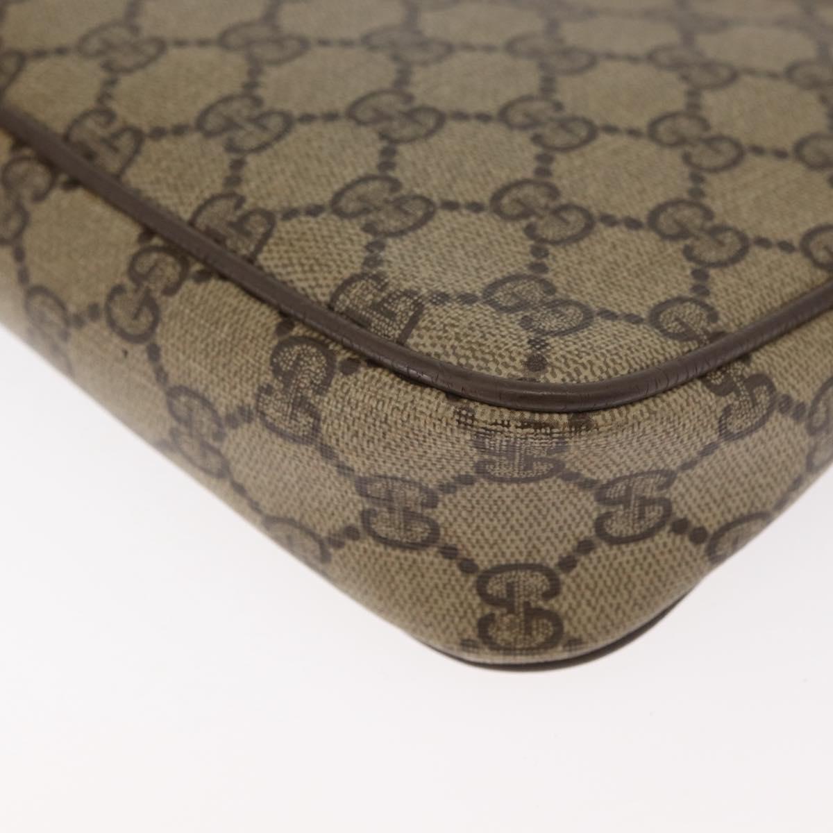 GUCCI GG Supreme Shoulder Bag PVC Beige Gold 89 02 068 Auth 180116