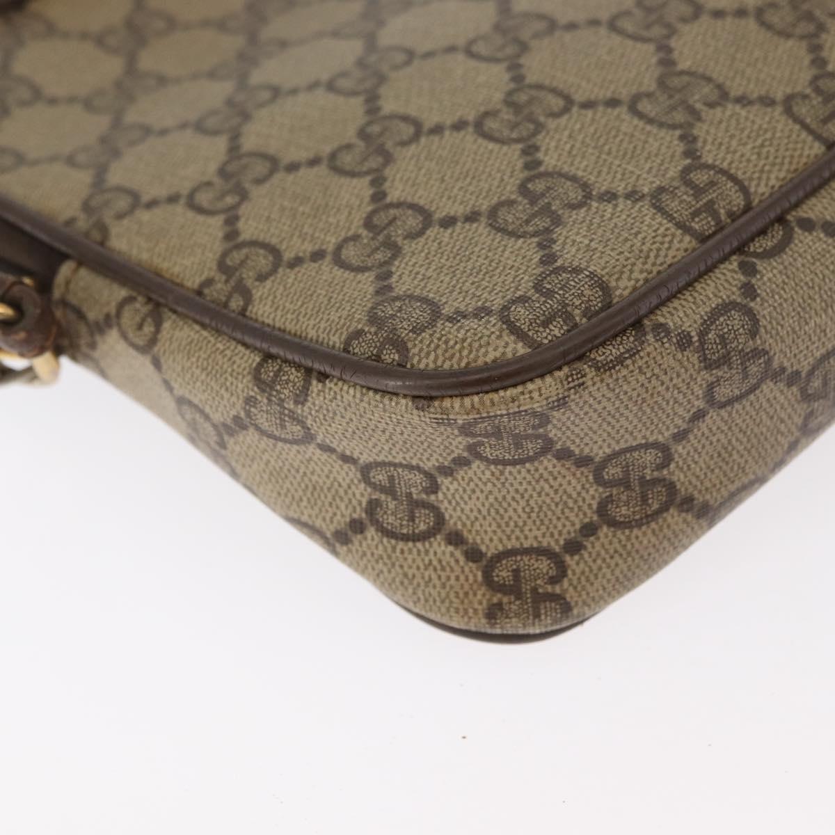GUCCI GG Supreme Shoulder Bag PVC Beige Gold 89 02 068 Auth 180116