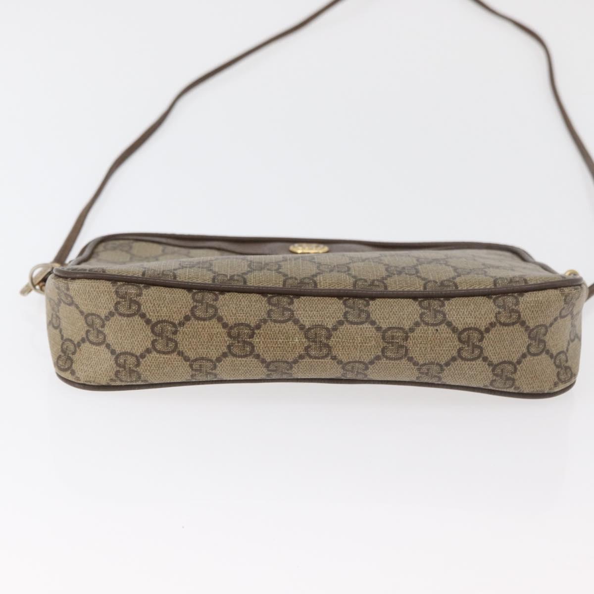 GUCCI GG Supreme Shoulder Bag PVC Beige Gold 89 02 068 Auth 180116