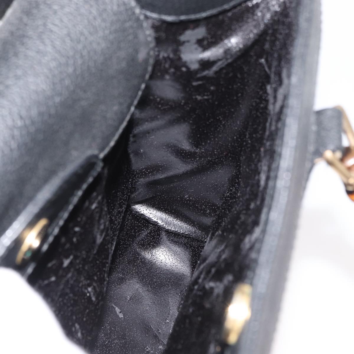 GUCCI Bamboo Tote Bag Suede Black Gold 002 1186 0260 Auth 180122