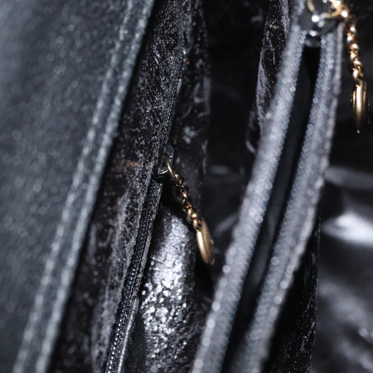 GUCCI Bamboo Tote Bag Suede Black Gold 002 1186 0260 Auth 180122