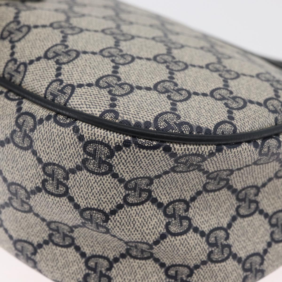 GUCCI GG Supreme Sherry Line Shoulder Bag PVC Navy Gold 89 02 032 Auth 180128