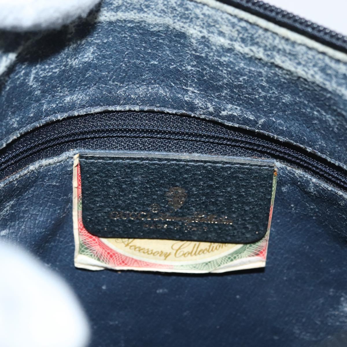 GUCCI GG Supreme Sherry Line Shoulder Bag PVC Navy Gold 89 02 032 Auth 180128