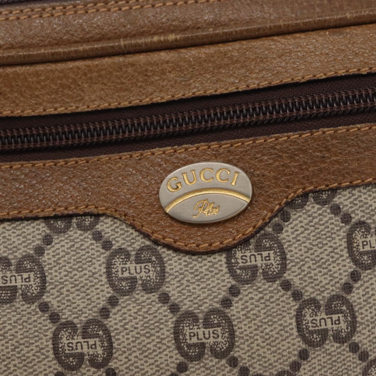 GUCCI GG Plus Supreme Clutch Bag PVC Beige Gold Auth 180134
