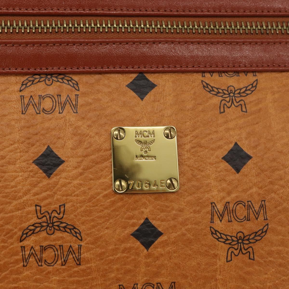 MCM Vicetos Logogram Clutch Bag PVC Brown Gold Auth 180135