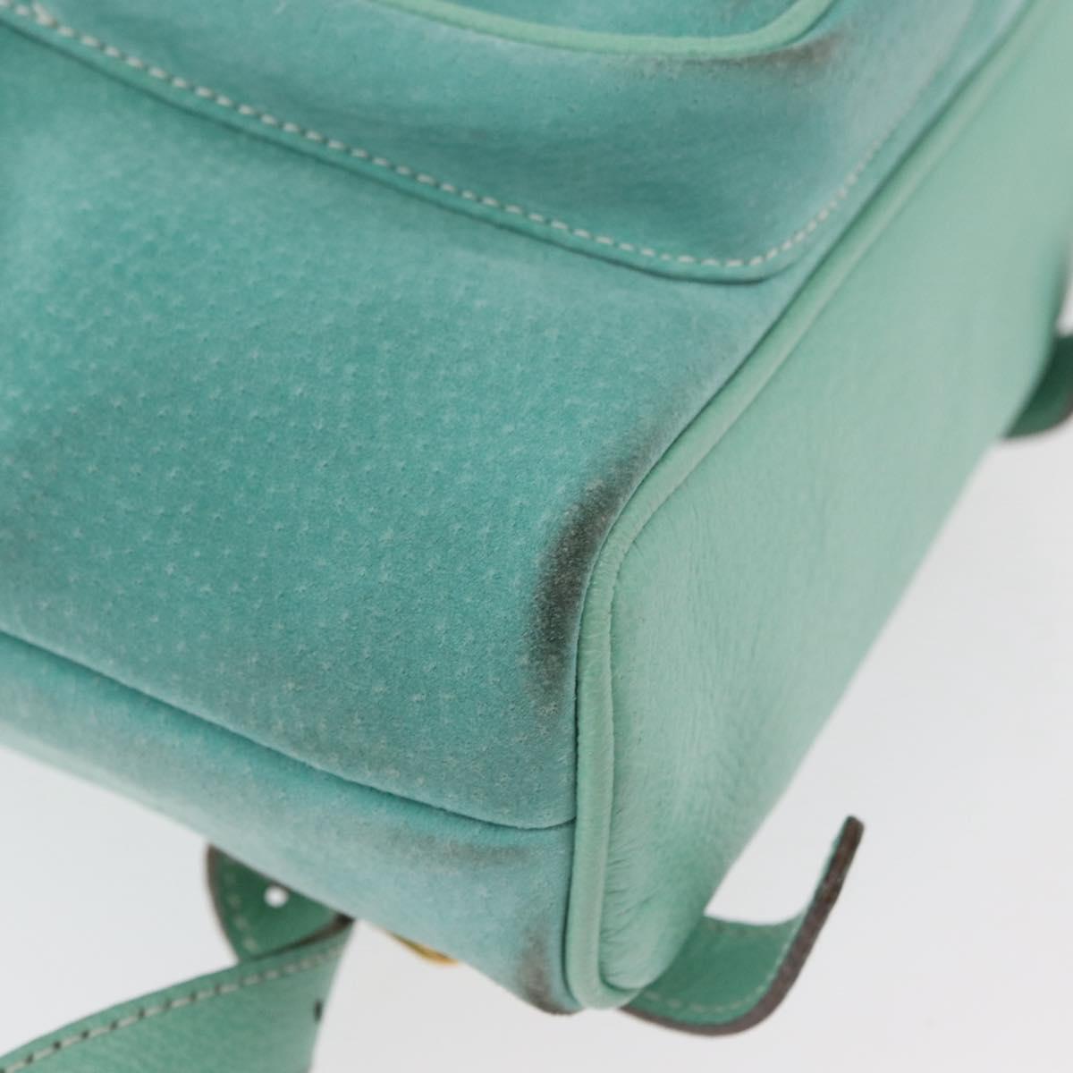 GUCCI Bamboo Backpack Suede Light Blue Gold 003 1998 0030 Auth 180137A