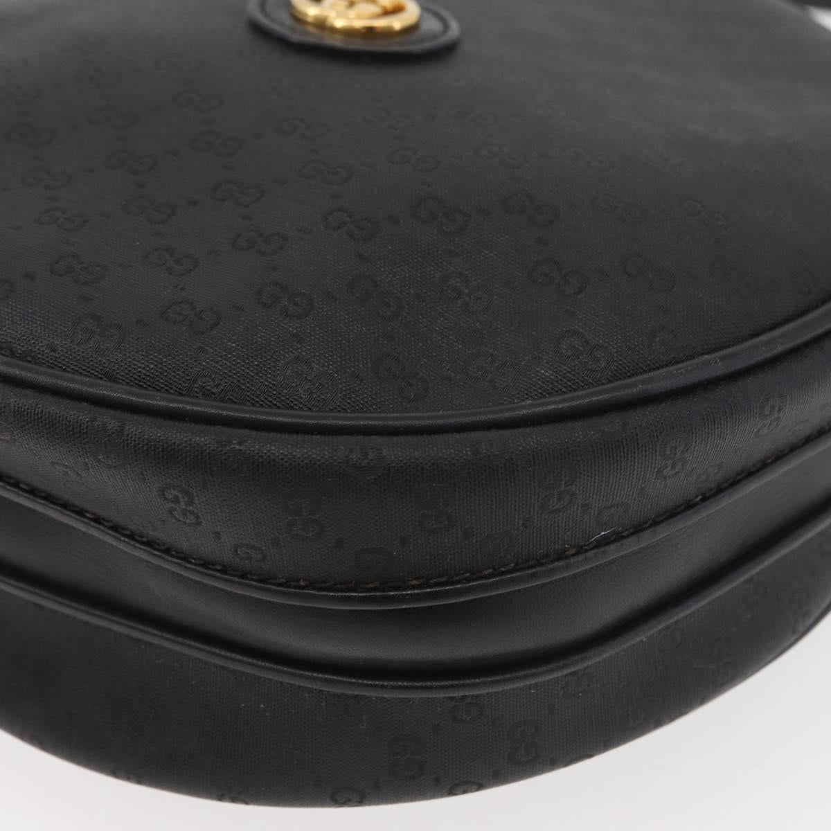 GUCCI Micro GG Supreme Shoulder Bag PVC Black Gold 007 115 0088 Auth 180140