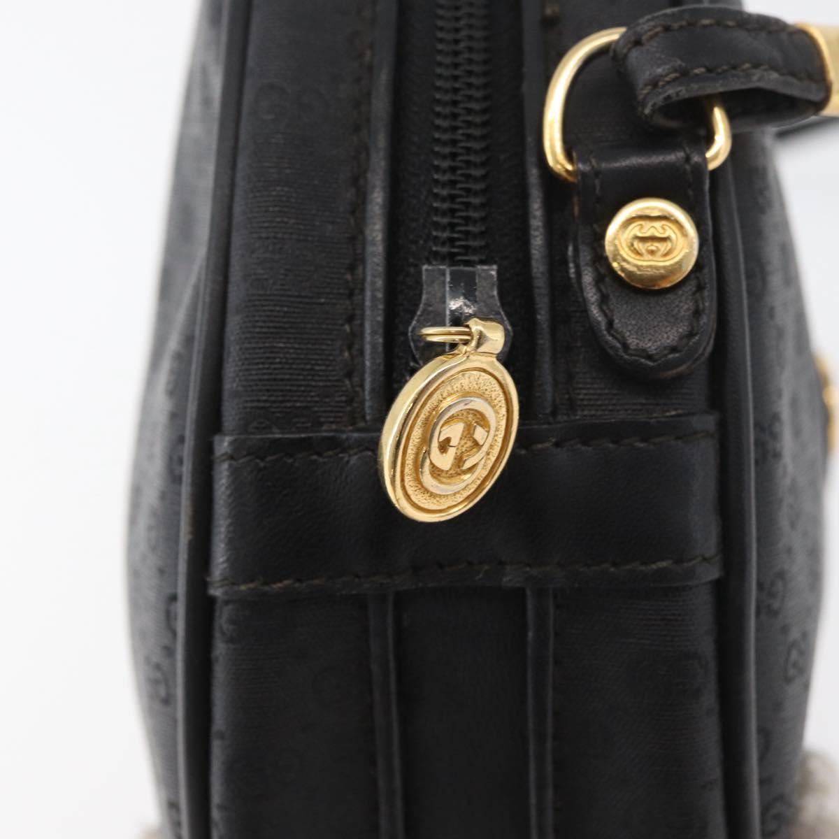 GUCCI Micro GG Supreme Shoulder Bag PVC Black Gold 007 115 0088 Auth 180140
