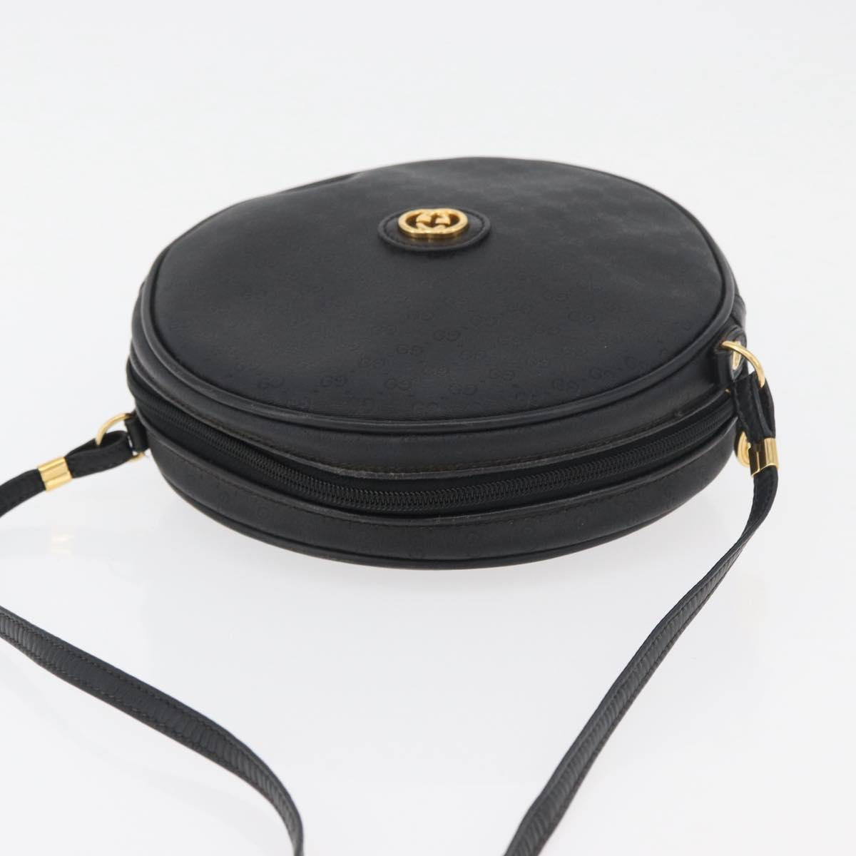 GUCCI Micro GG Supreme Shoulder Bag PVC Black Gold 007 115 0088 Auth 180140