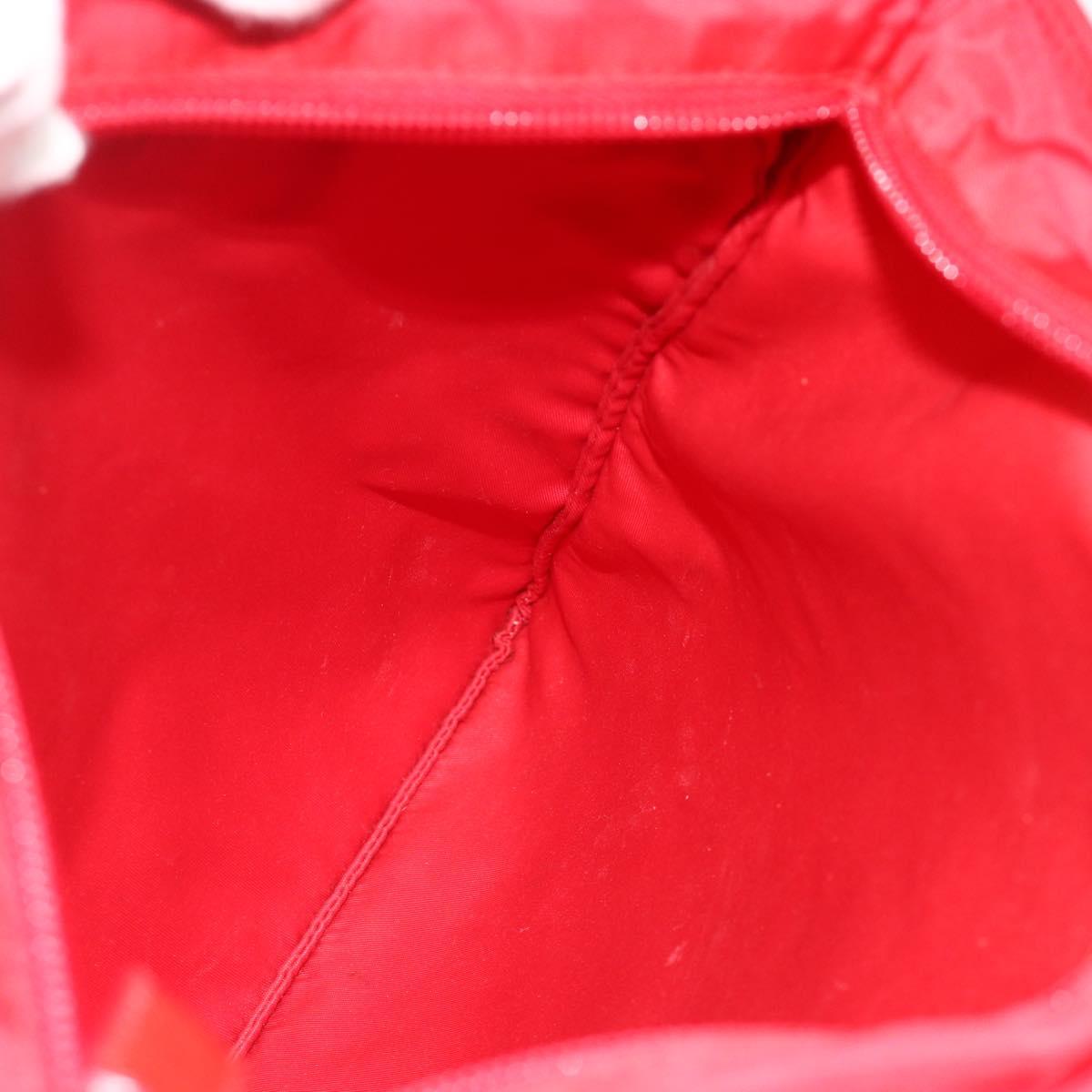 PRADA Shoulder Bag Nylon Red Silver Auth 180151A