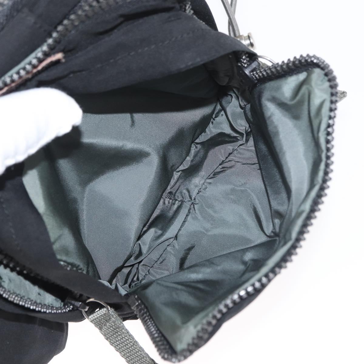 PRADA Sports Waist bag Nylon Black Silver Auth 180159A