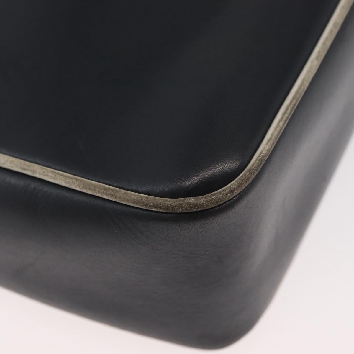 CELINE Shoulder Bag Leather Black Gold Auth 180163