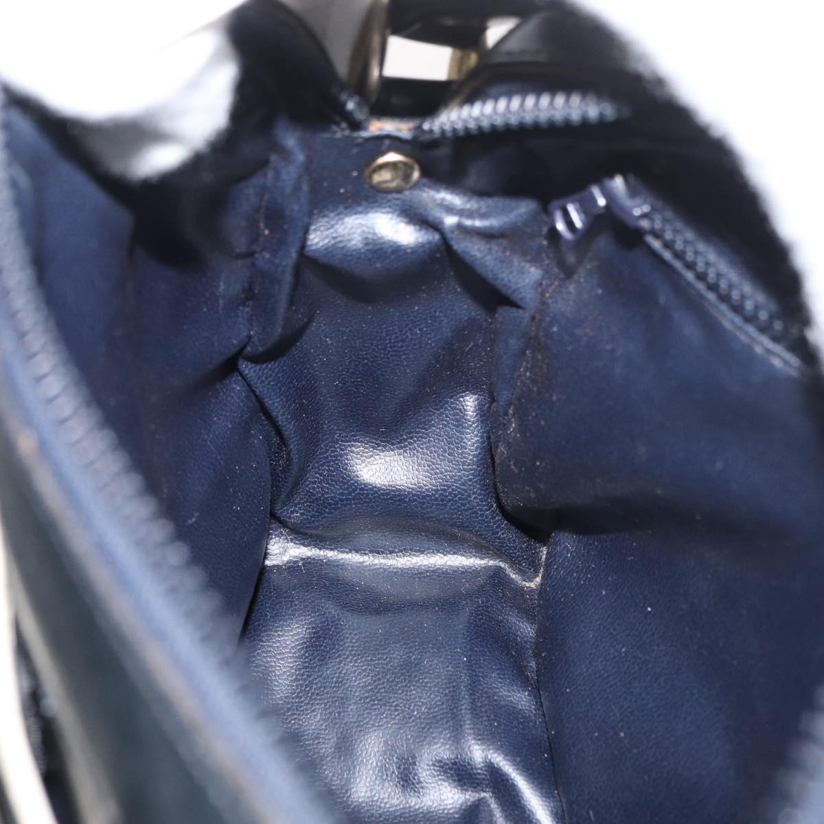 CELINE Shoulder Bag Leather Black Gold Auth 180163