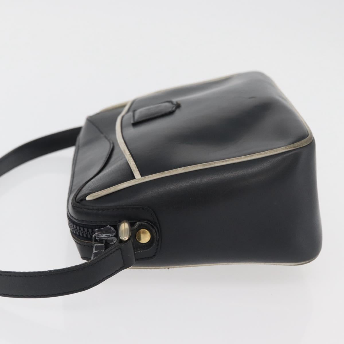 CELINE Shoulder Bag Leather Black Gold Auth 180163