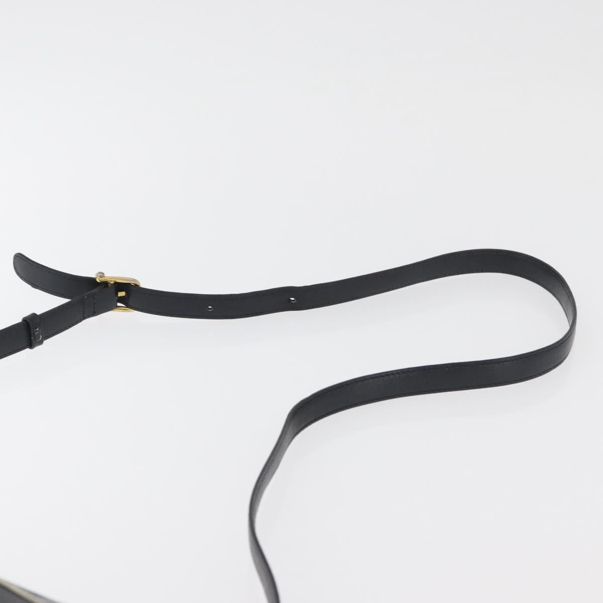 CELINE Shoulder Bag Leather Black Gold Auth 180163
