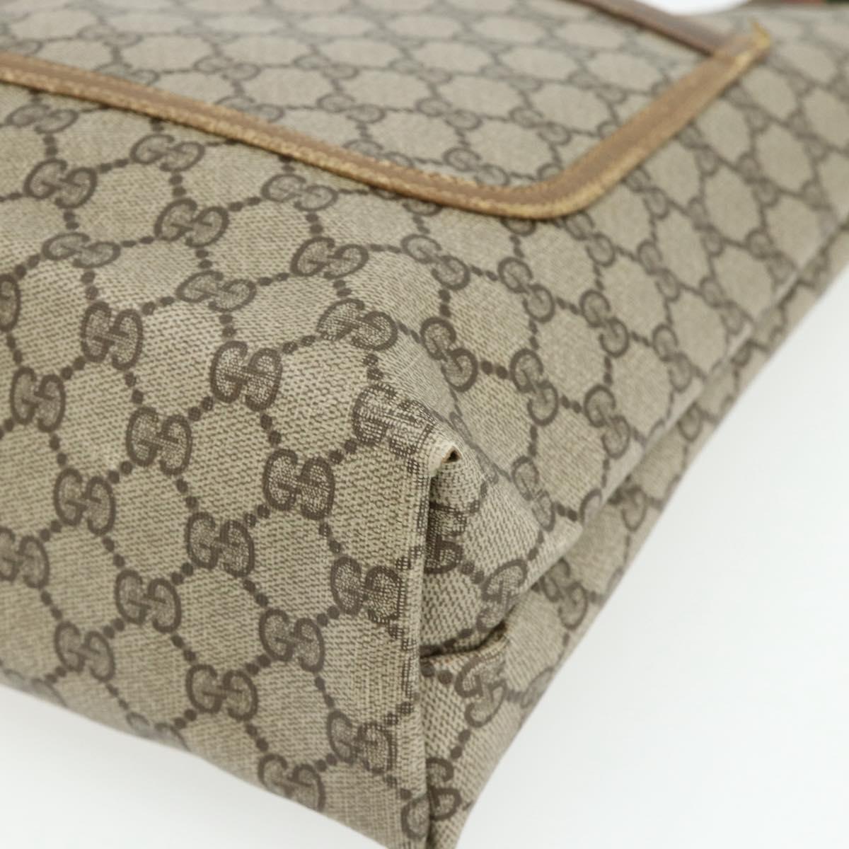 GUCCI GG Supreme Web Sherry Line Tote Bag PVC Beige Red 40 02 003 Auth 180170