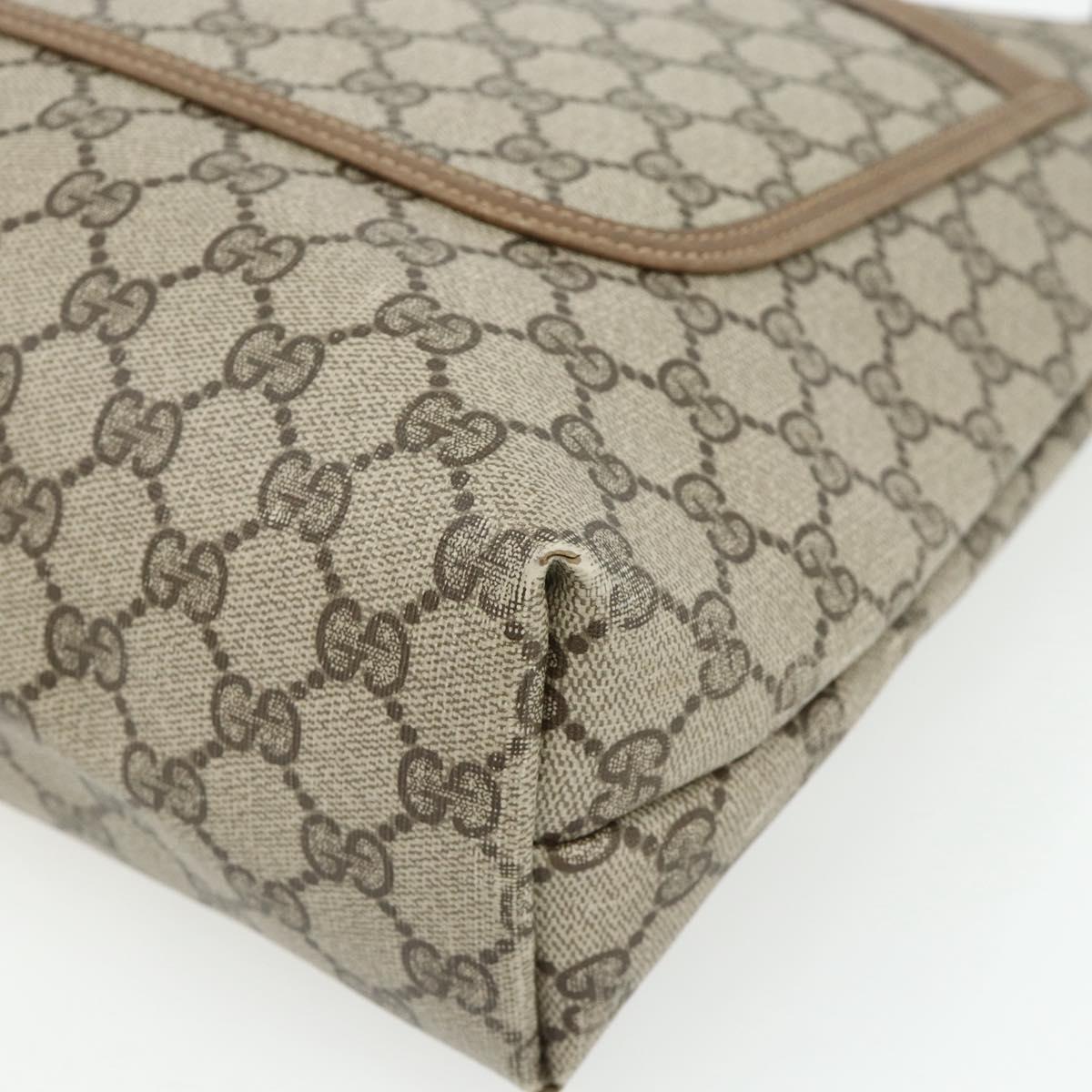 GUCCI GG Supreme Web Sherry Line Tote Bag PVC Beige Red 3902003 Auth 180171