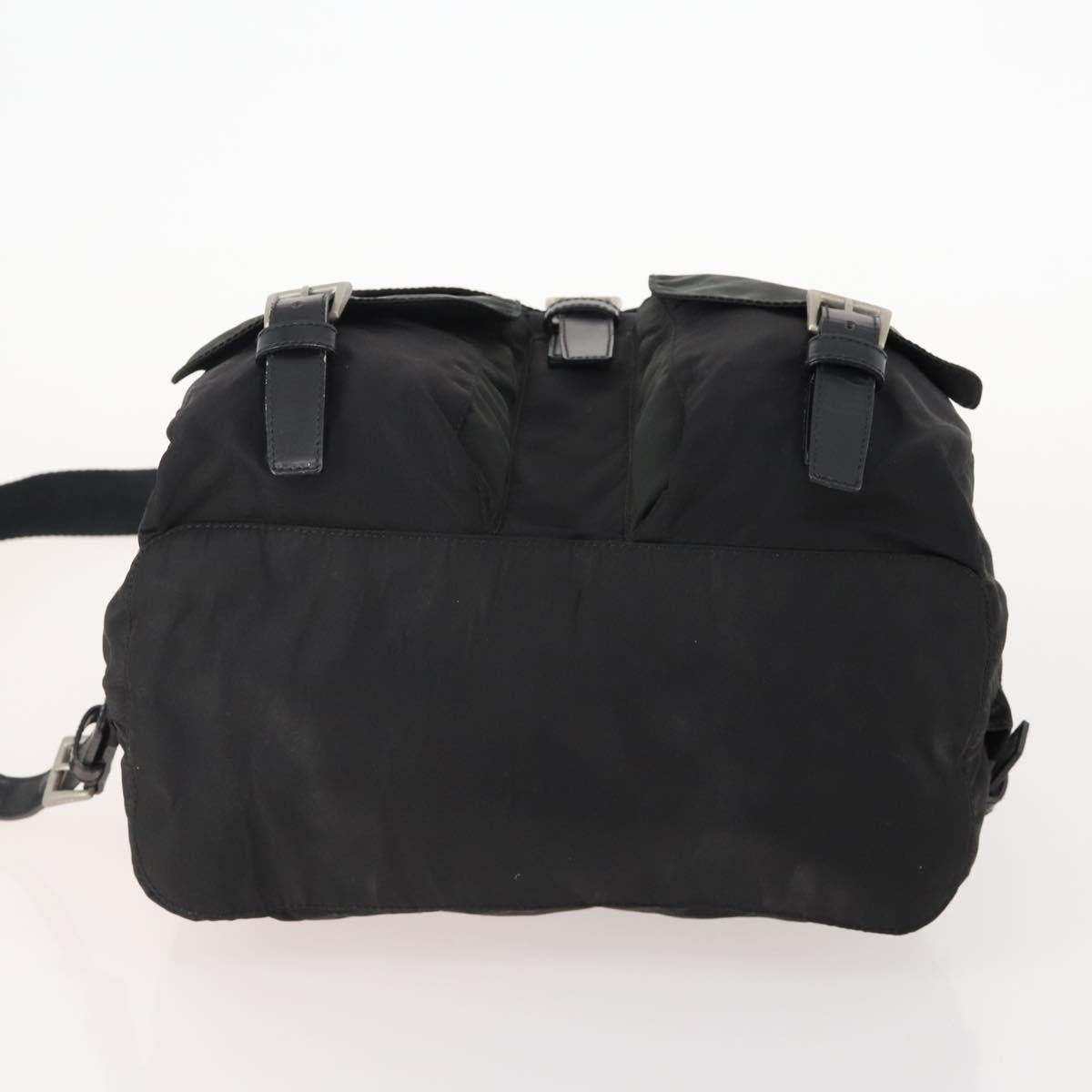 PRADA Backpack Nylon Black Silver Auth 180173