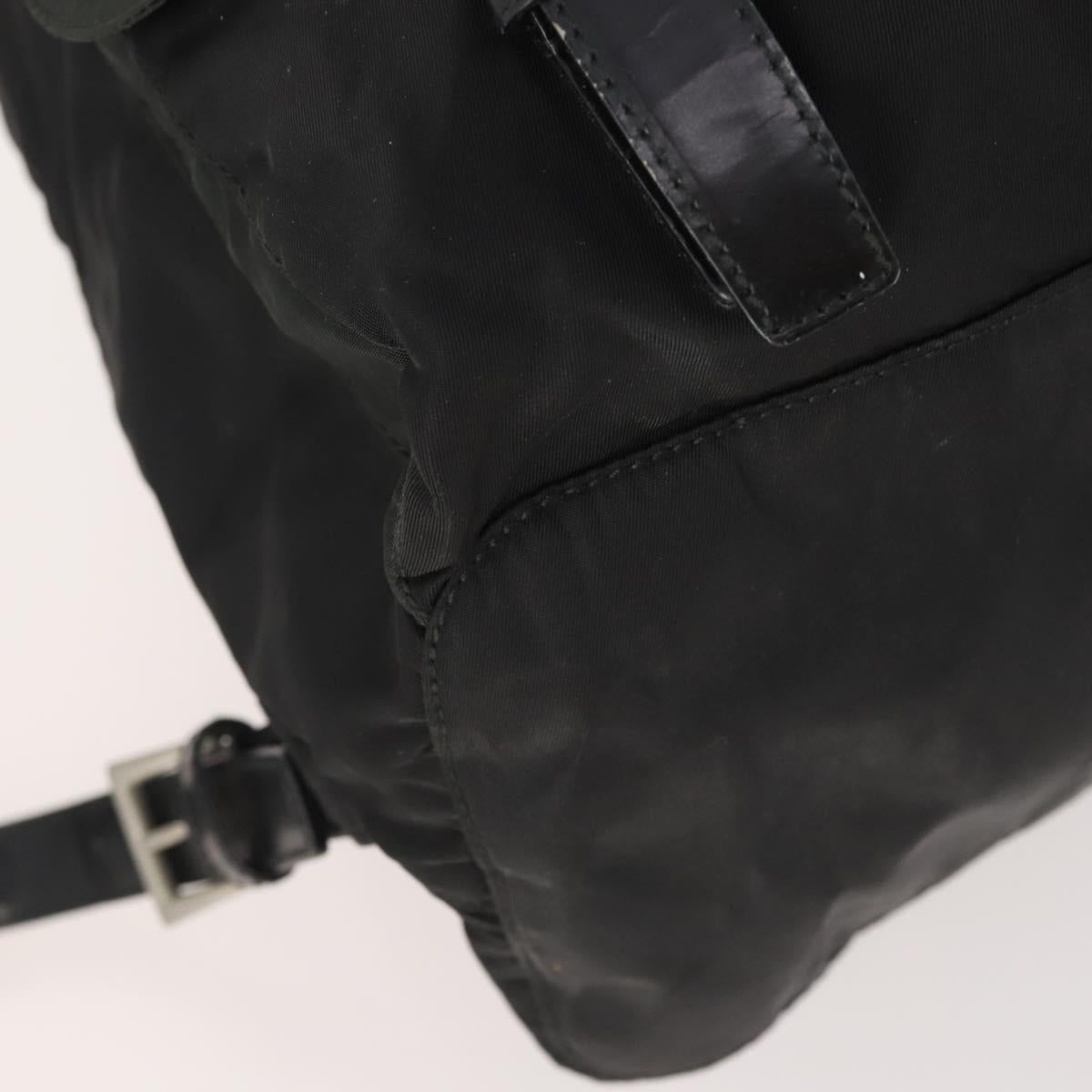 PRADA Backpack Nylon Black Silver Auth 180173