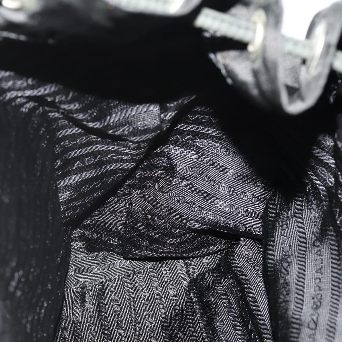 PRADA Backpack Nylon Black Silver Auth 180173