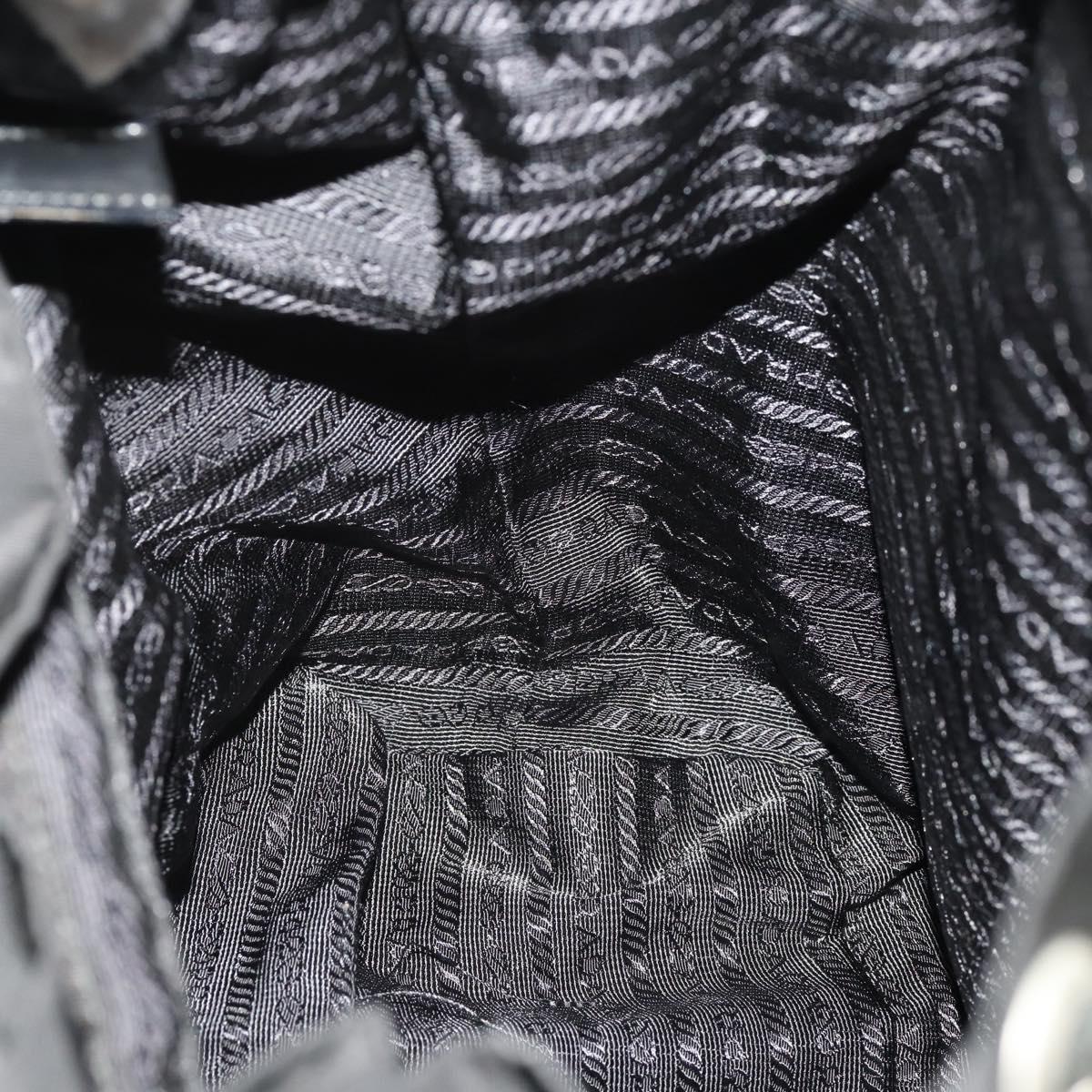 PRADA Backpack Nylon Black Silver Auth 180173