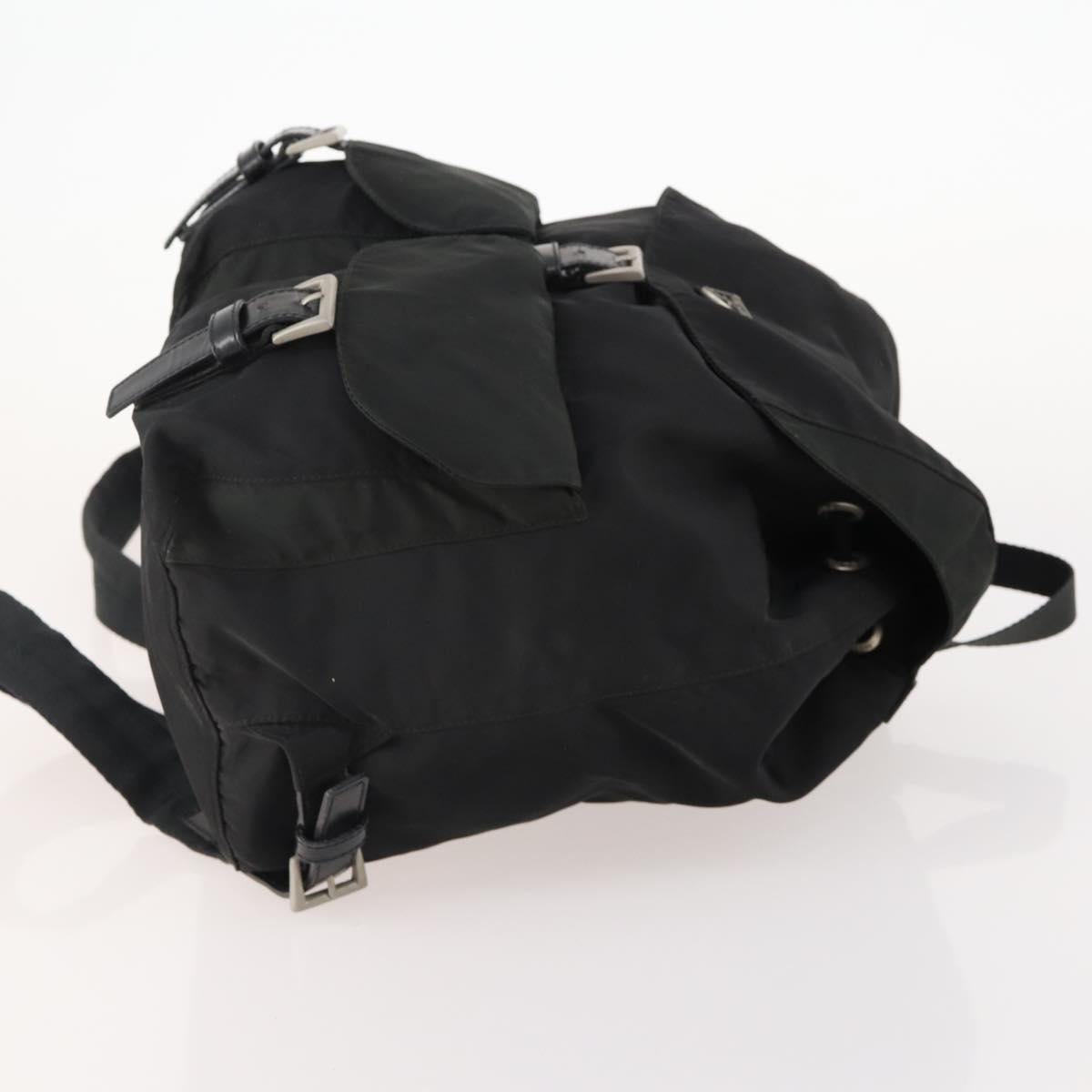 PRADA Backpack Nylon Black Silver Auth 180173