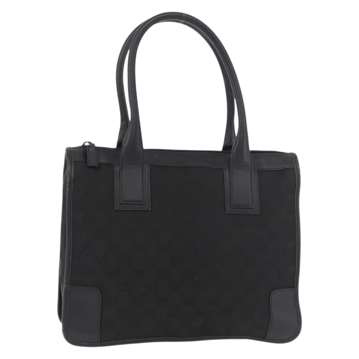GUCCI GG Canvas Hand Bag Black Gold 000 0855 Auth 180179