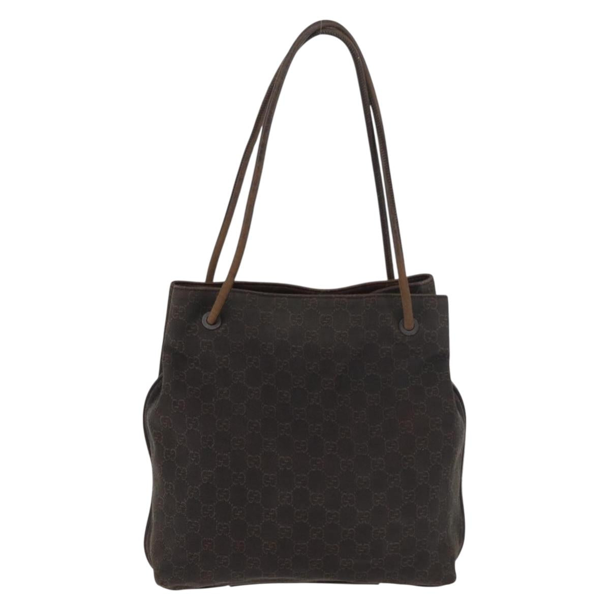 GUCCI GG Canvas Tote Bag Brown 101341 Auth 180180