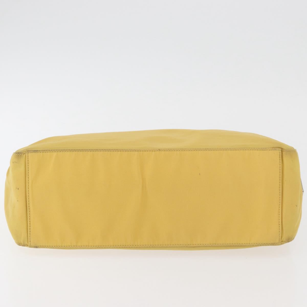 PRADA Hand Bag Nylon Yellow Silver Auth 180183